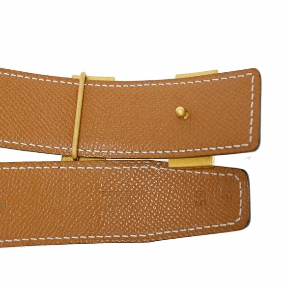 HERMES H Logo Constance Reversible Buckle Belt #65 Leather ▢C Black main image 15